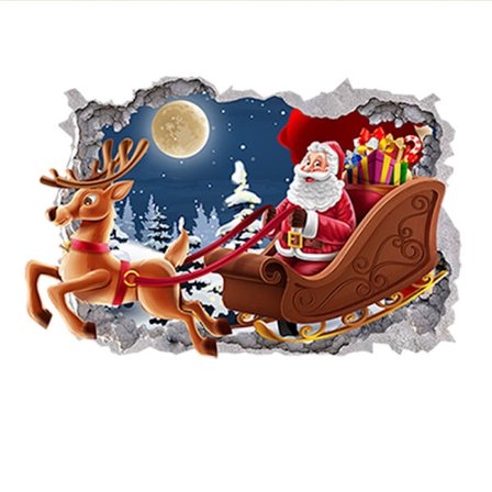 3D jouluseinätarra (tyyli 2)