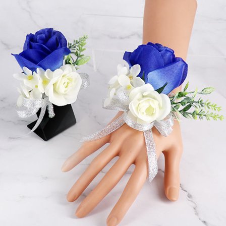 Prom Corsage og Boutonniere Sæt Rose Blomst Pin Håndledsrem til Pa,ZQKLA