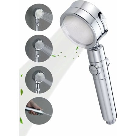 Dusjhode med aktivt karbonfilter 360° svingbart hånddusj