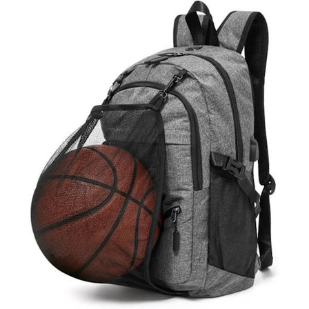 Koripalloreppu laukku kannettavalle tietokoneelle .Urheilu jalkapallo pallo lokerolla,Harmaa