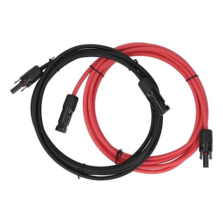 2 stk. solcelleforlengelseskabel 10AWG solcellekabel med hun- og hannkontakt for utendørs bruk rød svart 6M