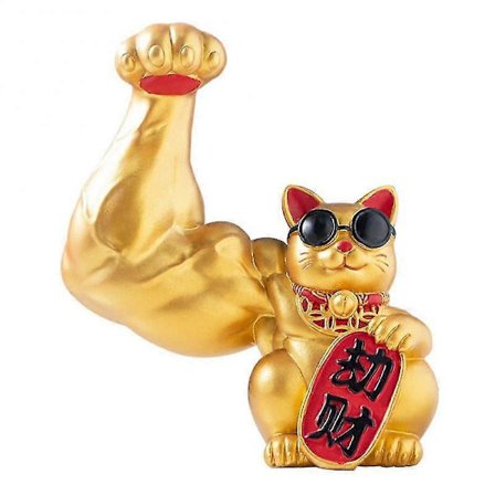 Stor Arm Lykkekat Muskel Figur Kontor Hjem Stue Dekoration Til Formue Rigdom (FMY)
