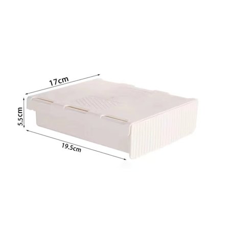 Usynlig skuffeopbevaringsboks, medium størrelse, hvid farve