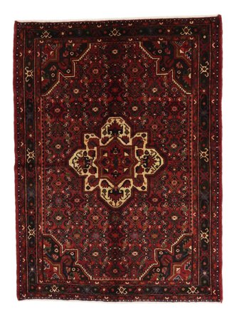 Hosseinabad Matta Orientalisk Svart/Mörkröd (Ull, Persien)