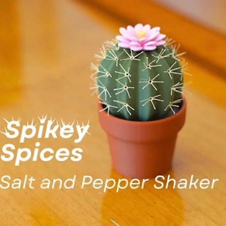 Ny Kaktus Krydderi Kop, Eventyrkugle Blomsterbord Ornament Salt og Peber Aftagelig Interessant Køkken Krydderi Værktøj