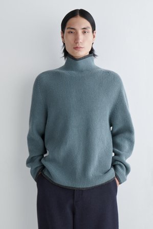 COS Männer Pullover Aus Merinowoll Yak Mix in Blau