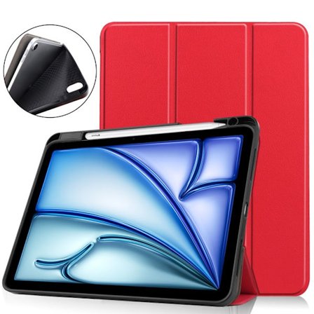 Till iPad Air 11 (2024) Slim fit tri-fold fodral Pennfack - Röd