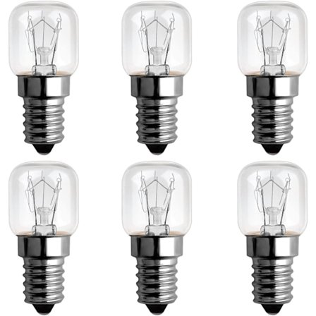 15W Ugnslampa 300 Grader E14 Dimbar, Varmvit 2700k, AC 220V-240V, 85LM, För Mikrovågsugn, Ugn, 6-pack