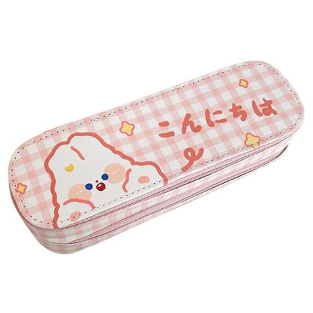 Sarjakuva kaksinkertainen penaali Opiskelijapaperilaukku PINK - laadukas