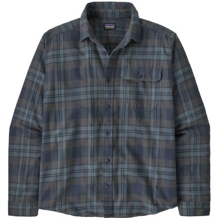 Patagonia M's L/S LW Fjord Flannel Shirt Paw: Smolder Blue