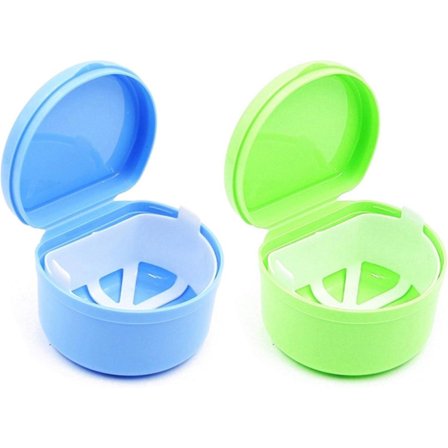 Opbevaringsboks til tandproteser tandprotese boks tandopbevaringsboks falsk tandopbevaringsboks med skyllekurv til mænd kvinder udendørs rejser