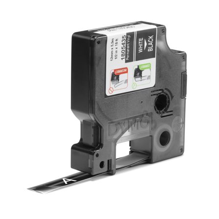 DYMO Rhino 12 mm Vinyl white on Black