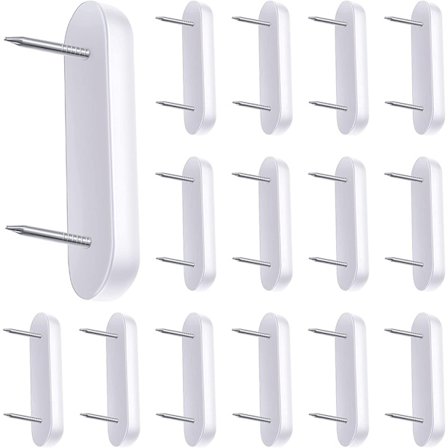 (15 kappaletta) Muoviset tuplapäiset sängynaluslakanpidikkeet, valkoiset