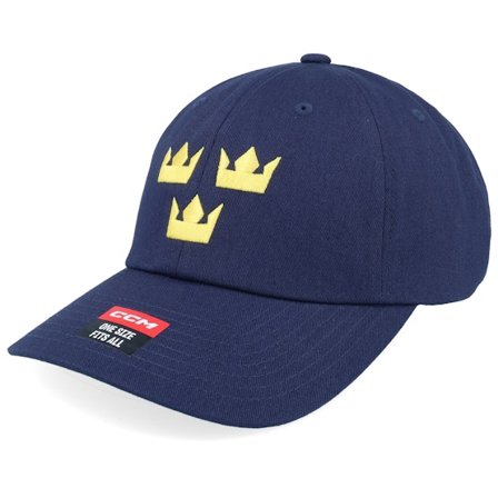 CCM - Blau Unconstructed Cap - Flag Cap Team Sweden Ad Navy Dad Cap @ Hatstore