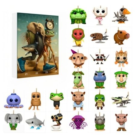 2025 Adventskalender Italiensk Brainrot Heavy Sahur Figur Blind Box Traalero Figurer