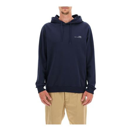 A.p.c. logo print hoodie Blå, Herre