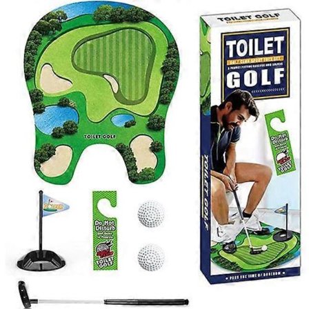 WC-golfpeli, minigolf-WC-peli, hauskoja golf-lahjoja miehille isälle