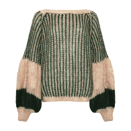 Noella Liana Knit Sweater - Beige/bottle Green Tröjor Dam Grön M/L