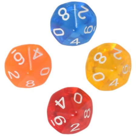 10-terninger D10 Ti-sidet Gem Die For Board Table Games Transparent Multicolor