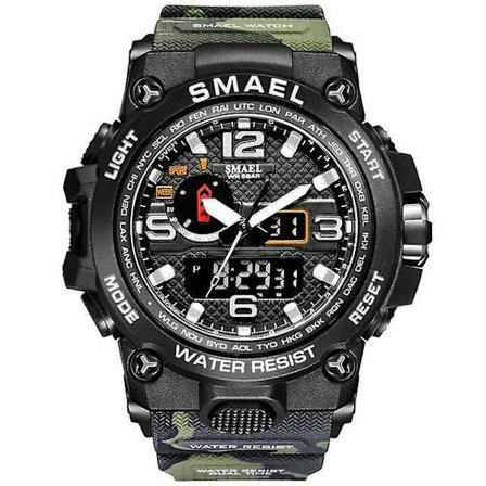 Smael Ny Sportsklokke Herre 50m Vanntett Klokke Alarm Reloj Hombre 1545d Dobbel Display Armbåndsur Kvarts Militærklokker For Menn