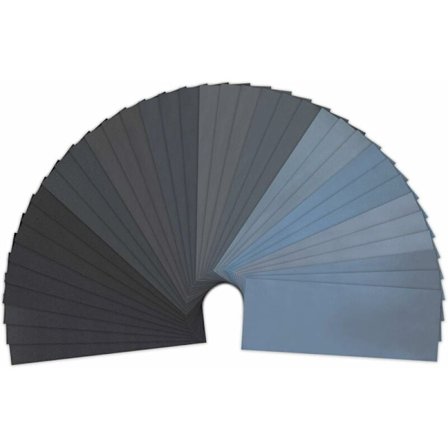 Sett med 36 sandpapir, 23 x 9,3 cm vått og tørt sandpapir 400/ 600/800/ 1