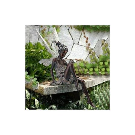 Havefigur Magisk Fe Siddende, Tudor og Turek Siddende Resin Havefigur 22cm