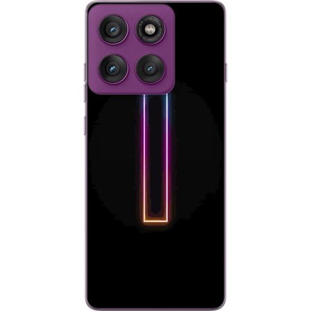 Kompatibel Mobilcover til Motorola Motorola Edge 60 Pro Minimalistisk neonbogstav I i regnbuefarver mod mørk baggrund