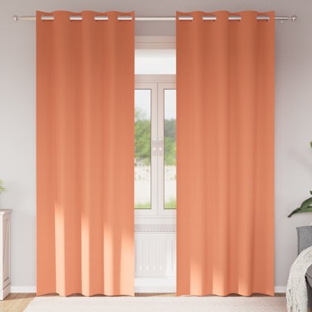 Mörkläggningsgardiner med Ringar 2 pcs Terracotta 245 x 140 cm