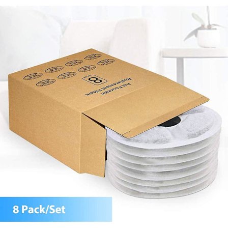 Filter kompatibel med vattenfontän kompatibel med katter husdjur hundar, harts och aktivt kol (8 delar)