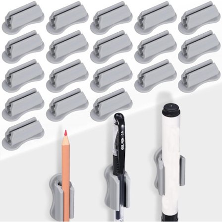 20 stk. - penholder - skrivebordspenholder - selvklæbende silikonepenholder - til montering på clipboard i klasseværelset - highlighterholder