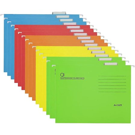 A4-ripustusarkistot, joissa on välilehdet ja korttipidikkeet arkistokaappeihin, polypropeenista valmistetut A4-ripustusarkistot, väliseinät toimistoon