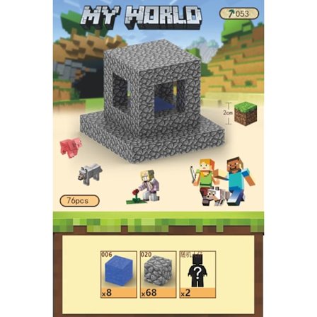 Minecraft Byggklossar, 76 sexsidiga magnetiska leksaker (bra)-xindaren