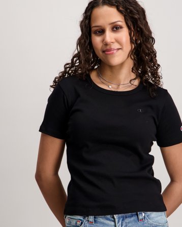 Champion SS Tee Svart T-skjorter Jente - Kids Brand Store