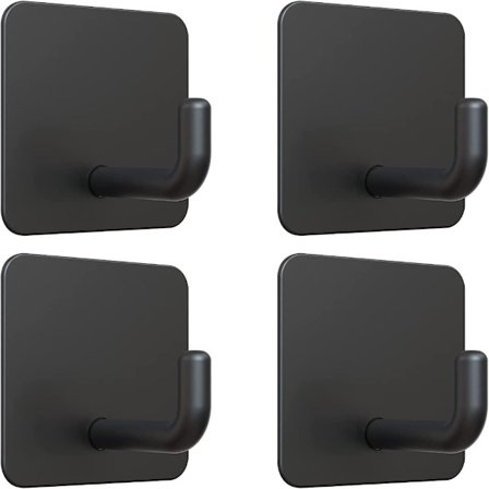 4 stk. selvklebende kroker, klebrig krok SVART