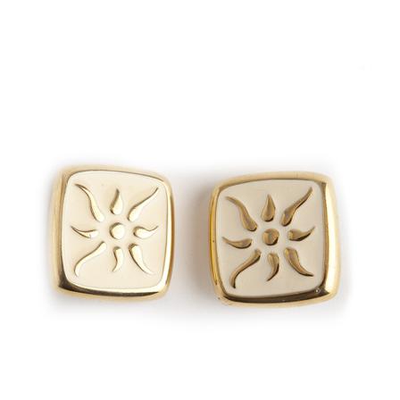 Givenchy Pre-owned, epoxy earclips Geel, Dames, Maat:ONE Size