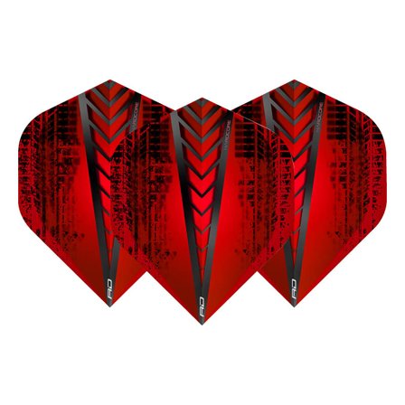 Red Dragon Darts Flights Hardcore Radical Red/Black 100 Micron 4 Sets (12) - Professional Dart Flights