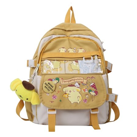 Ny Sanrio Kuromi Ryggsekk Skulder Bag Pompompurin My Melody Studenter Skole Bag Stor Kapasitet Tegneserie Søt Skole Bag[HK]