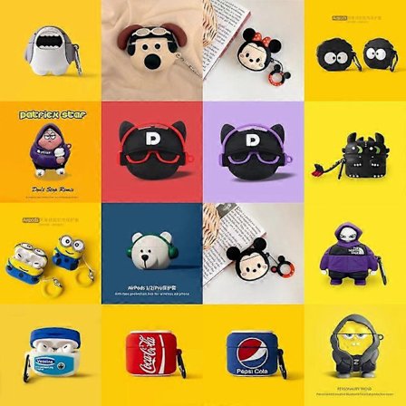 Röd Bulldog söt tecknad hörlursfodral, airpods 1/2 trådlöst Bluetooth-hörlursfodral silikonfodral.