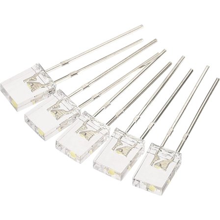 2x5x7mm x LED-lampe, 150 stk. rektangulær lysstærk klar LED til elektronisk komponentindikator, rød