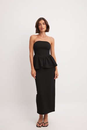 NA-KD Tweed-Maxirock - Sommerset - Schwarz - XS