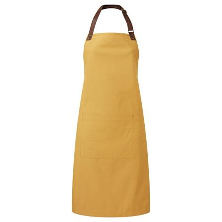 Premier Unisex Vuxen Annex Oxford Faux Läder Haklapp Full Förkläde Mustard One Size