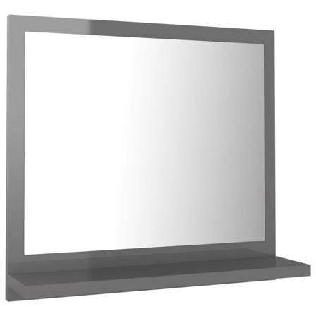 Vidaxl Badrumsspegel Grå Högglans 40x10,5x37 Cm Konstruerat Trä Grå