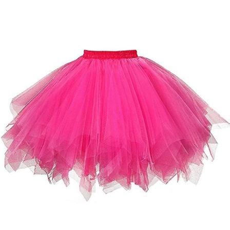 Hame Naiset Mesh Tulle Prinsessa Joustava Aikuinen Lyhyt Tutu Tanssi Pink