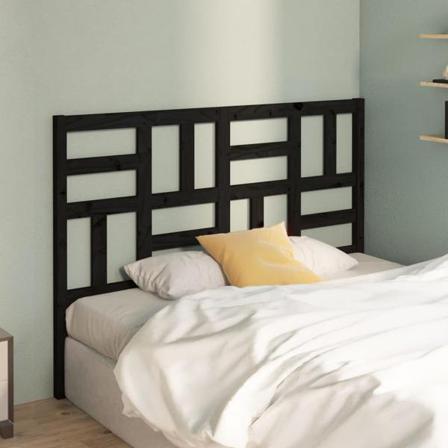 Vidaxl Sänggavel Svart 126x4x104 Cm Massiv Furu Svart