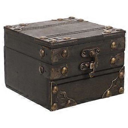 Treboks for småting Retro Smykkeskrin Vintage Smykkeskrin Håndholdt Oppbevaringsetui Mørkebrun