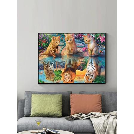 Diamond Painting / DIY 5D Diamantmaleri - 30x40cm - Katte