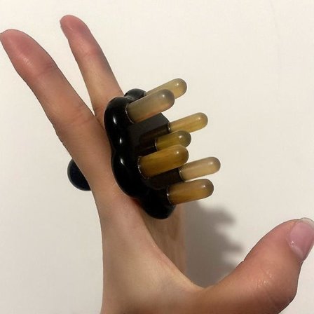 TG Lurrose Oxhorn Massagekam Gua Sha Bred Tandkam Akupunktmassageapparat Huvudmassageverktyg Huvudskalperingstillbehör för huvudet i hårbotten