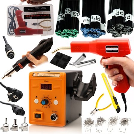 Plast Svejseapparat Rosfix 858D Sæt – 700W | 4 Dyser | 300G Svejsetråd | Inkl. Plastklammer