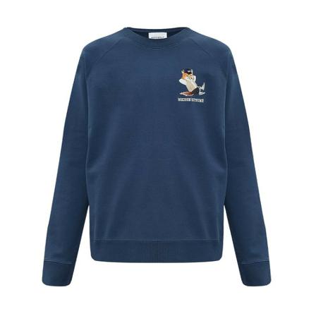 Maison Kitsuné Sweatshirt with animal print Blå, Herre Sweatshirts