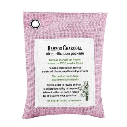 8 Farver Luftrensende Pose Aktivt Kul Bambus Lugtrens Bil Deodorant Pink